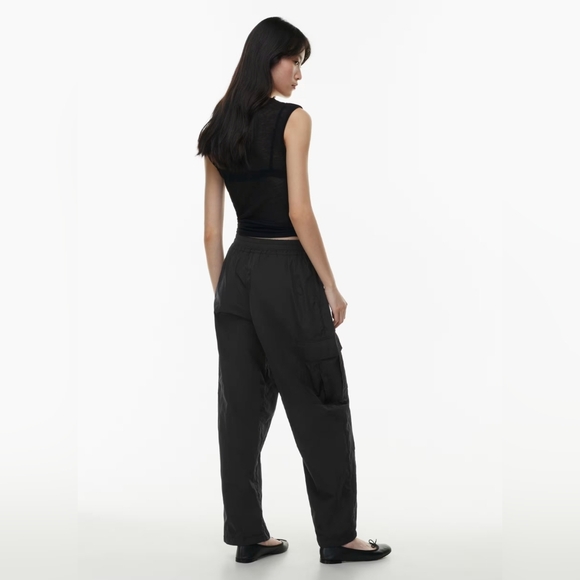 Aritzia Wilfred grotto Cargo Pant Parachute Nylon Barrel Leg Pants Mid-Rise XS - Picture 3 of 12